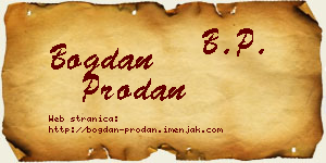 Bogdan Prodan vizit kartica